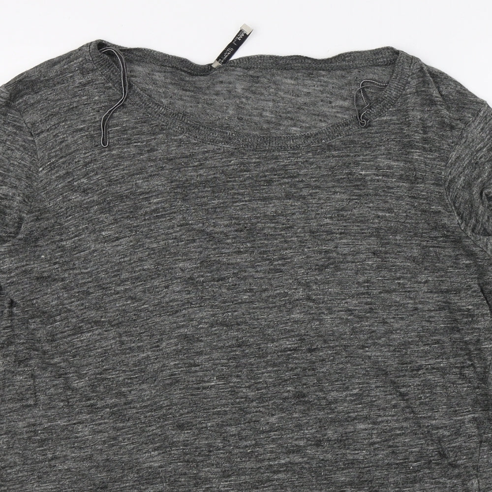 Zara Womens Grey  Knit Pullover Jumper Size M  - Lace detail