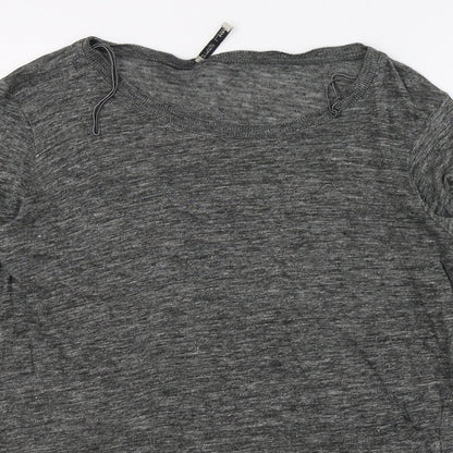Zara Womens Grey  Knit Pullover Jumper Size M  - Lace detail