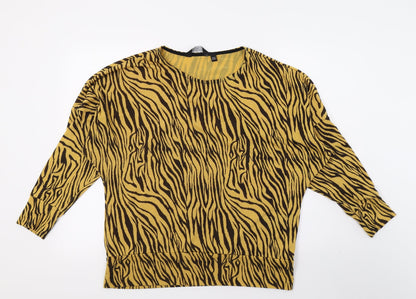 Dorothy Perkins Womens Orange Striped Jersey Pullover Jumper Size 16