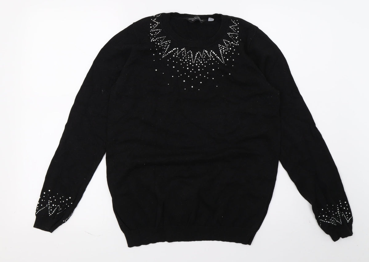 Dorothy Perkins Womens Black  Knit Pullover Jumper Size 10