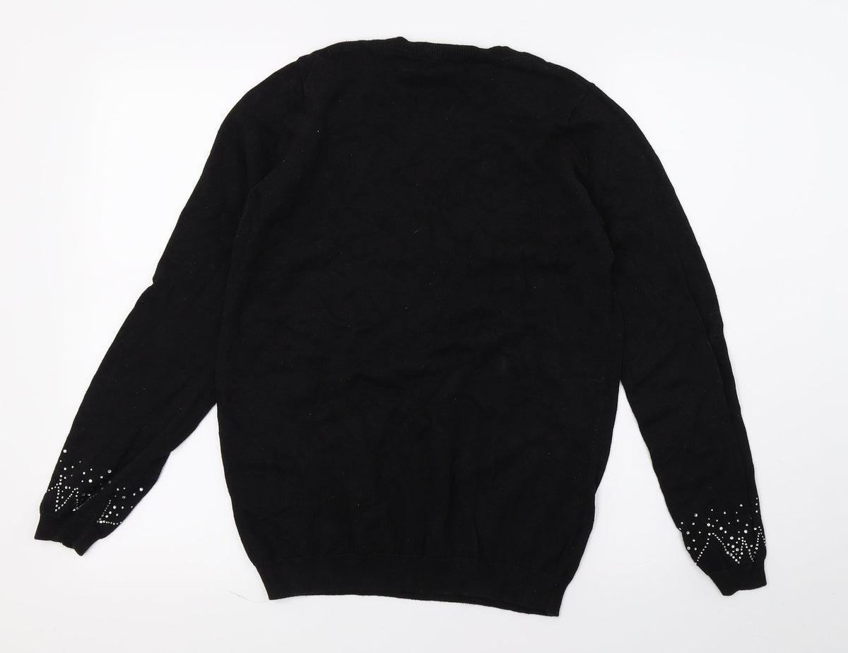 Dorothy Perkins Womens Black  Knit Pullover Jumper Size 10