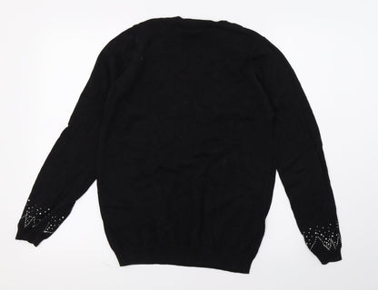 Dorothy Perkins Womens Black  Knit Pullover Jumper Size 10