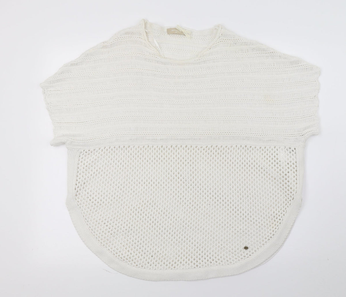 Amichi Womens White  Knit Pullover Jumper One Size