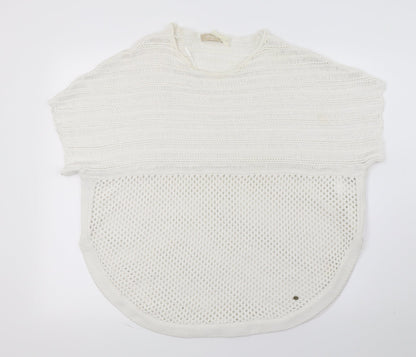 Amichi Womens White  Knit Pullover Jumper One Size