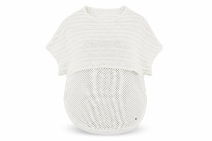 Amichi Womens White  Knit Pullover Jumper One Size
