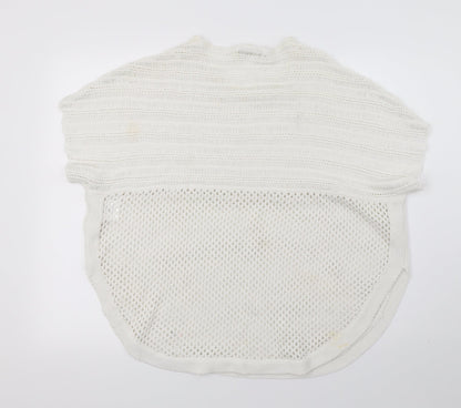 Amichi Womens White  Knit Pullover Jumper One Size