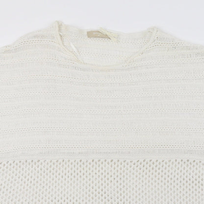 Amichi Womens White  Knit Pullover Jumper One Size