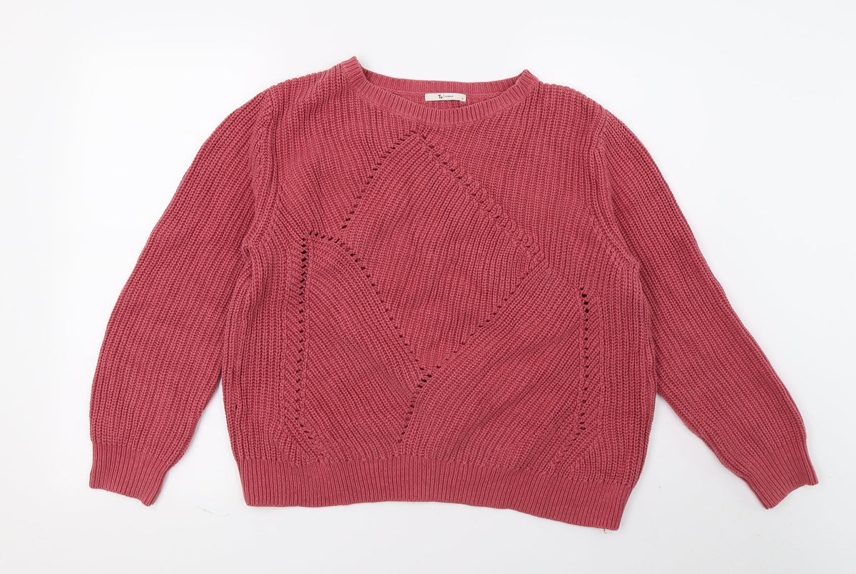 Tu Womens Pink  Knit Pullover Jumper Size 12