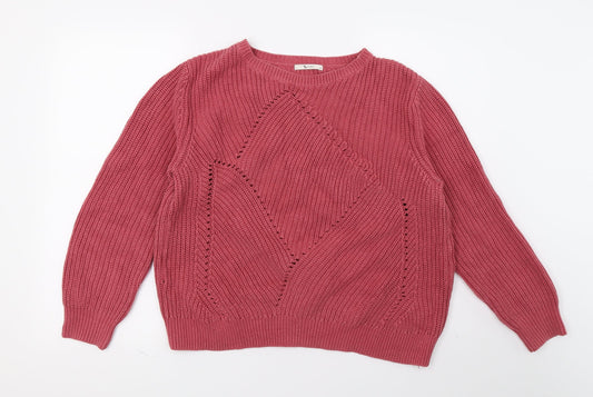 TU Womens Pink  Knit Pullover Jumper Size 12