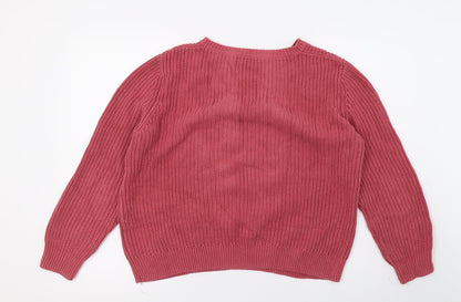 Tu Womens Pink  Knit Pullover Jumper Size 12