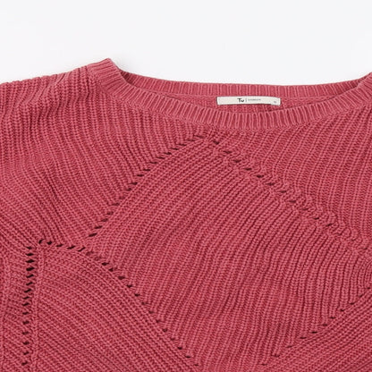 Tu Womens Pink  Knit Pullover Jumper Size 12
