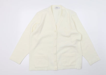 Care Womens Ivory  Knit Cardigan Jumper Size L