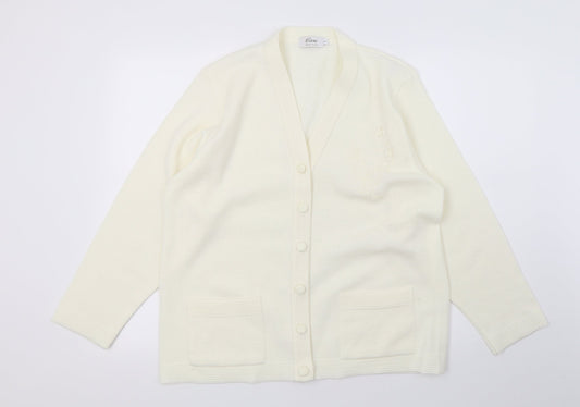 Care Womens Ivory  Knit Cardigan Jumper Size L