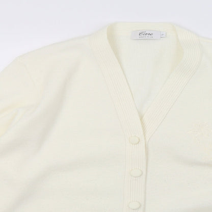 Care Womens Ivory  Knit Cardigan Jumper Size L