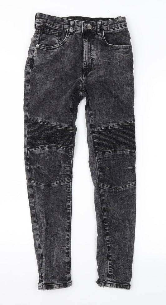 Womens UK Size 26 in Preworn Regular Fit Straight Black Jeans