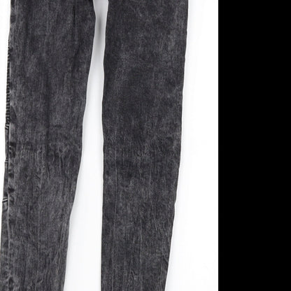 Womens UK Size 26 in Preworn Regular Fit Straight Black Jeans