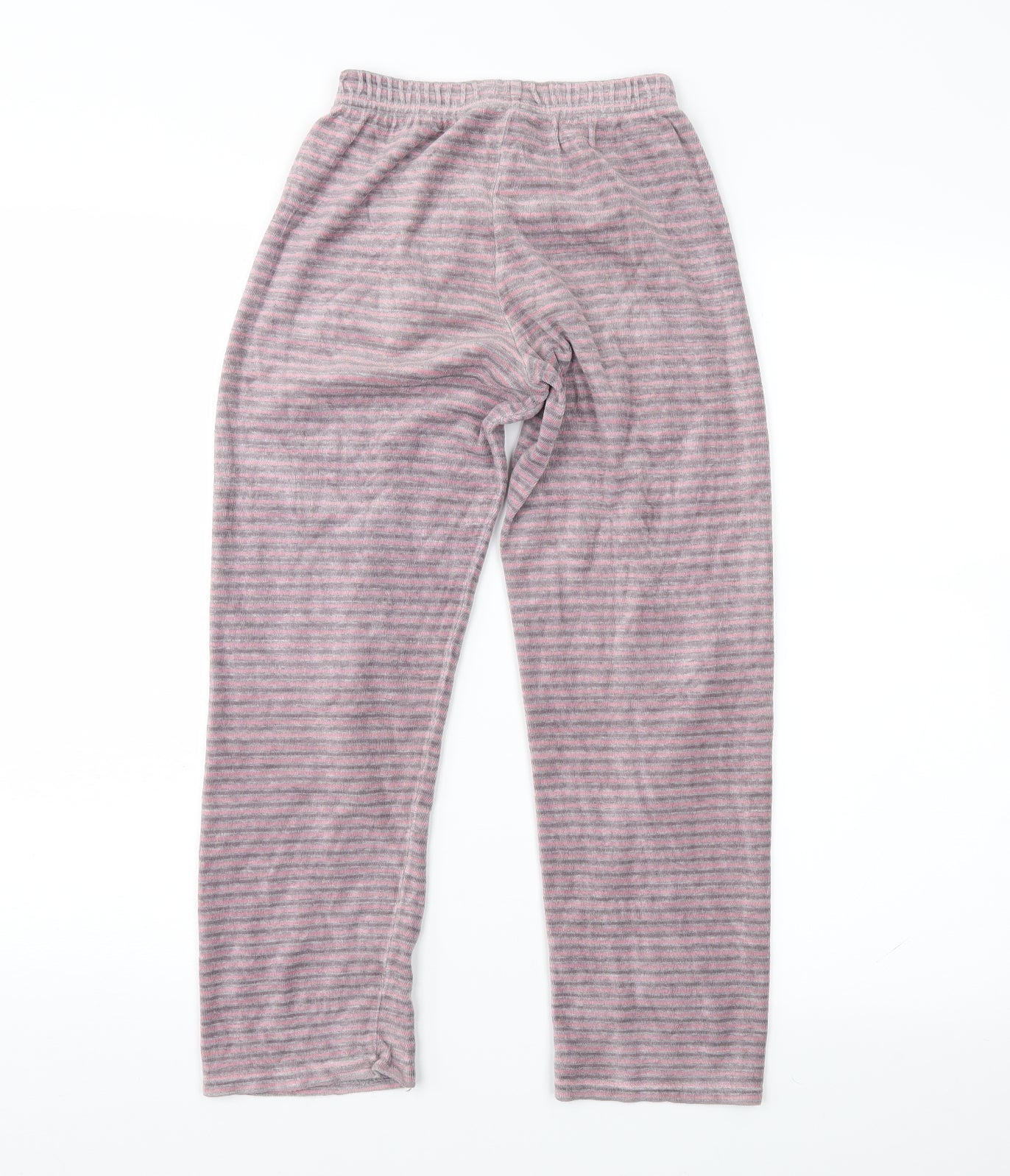 Preworn Girls Pink Striped Fleece Jogger Trousers Size 10 Years