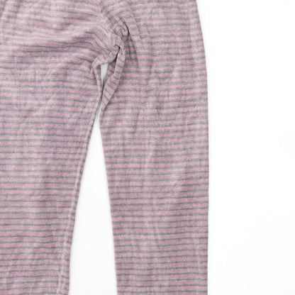 Preworn Girls Pink Striped Fleece Jogger Trousers Size 10 Years