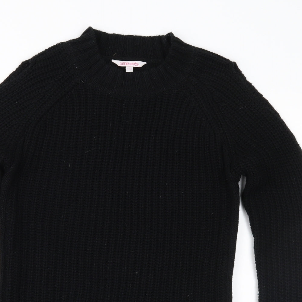 E-vie Girls Black   Pullover Jumper Size 11-12 Years