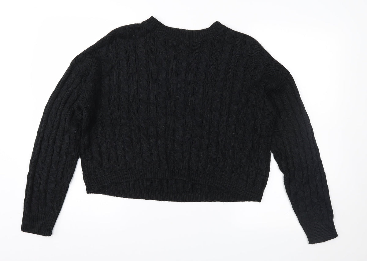 Brave Soul Womens Black   Pullover Jumper Size S