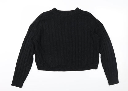 Brave Soul Womens Black   Pullover Jumper Size S