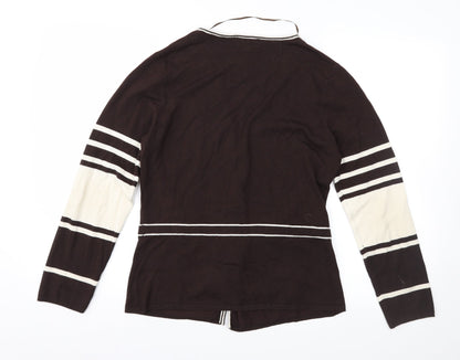 Klass Womens Brown Striped  Cardigan Jumper Size M