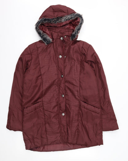 Womens UK Size S Anne De Lancay Purple Parka Coat