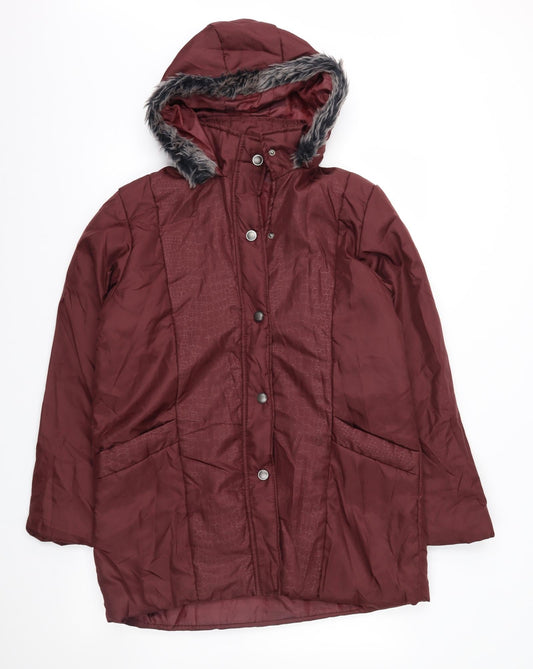 Womens UK Size S Anne De Lancay Purple Parka Coat