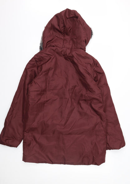Womens UK Size S Anne De Lancay Purple Parka Coat