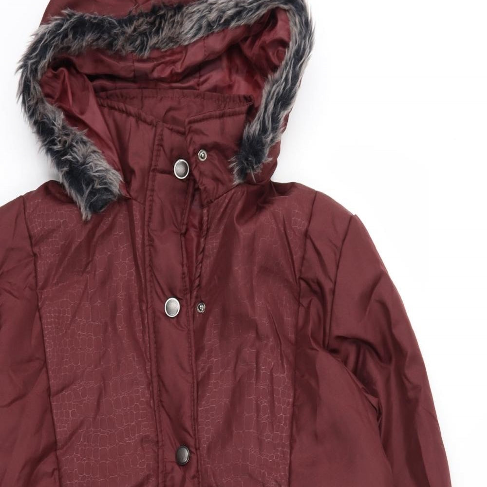 Womens UK Size S Anne De Lancay Purple Parka Coat