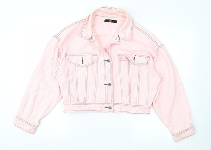 Missguided Womens Pink  Denim Jacket  Size 6