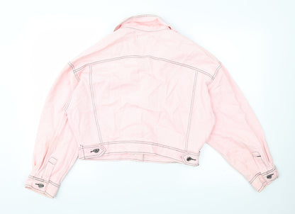 Missguided Womens Pink  Denim Jacket  Size 6