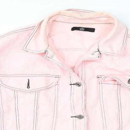 Missguided Womens Pink  Denim Jacket  Size 6