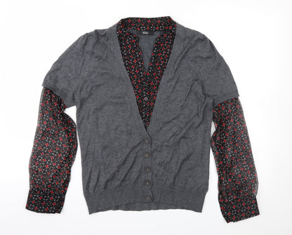 Marks & Spencer Womens Grey Geometric  Pullover Jumper Size 12