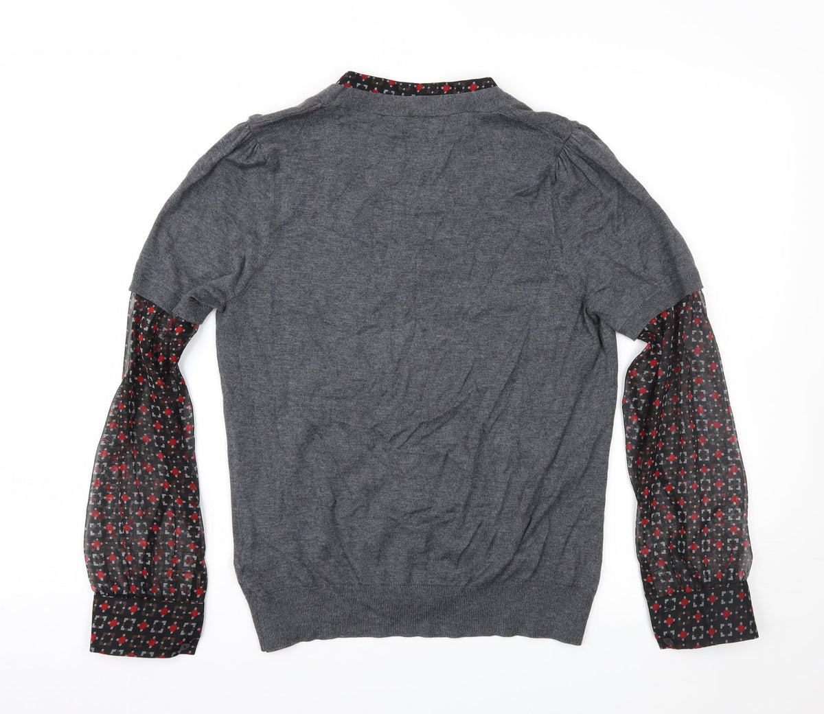 Marks & Spencer Womens Grey Geometric  Pullover Jumper Size 12