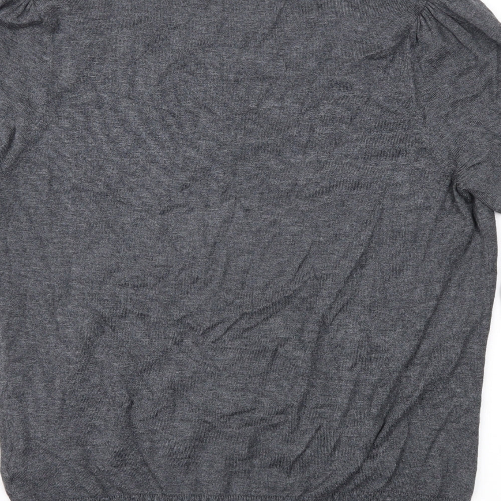 Marks & Spencer Womens Grey Geometric  Pullover Jumper Size 12