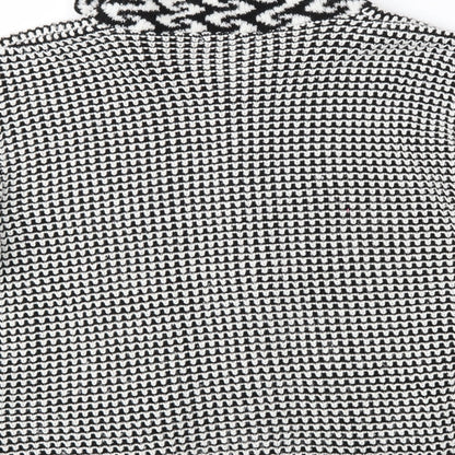 Envy Womens Black Geometric  Cardigan Jumper Size M