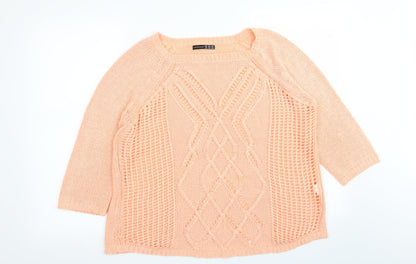 Primark Womens Orange   Pullover Jumper Size 16