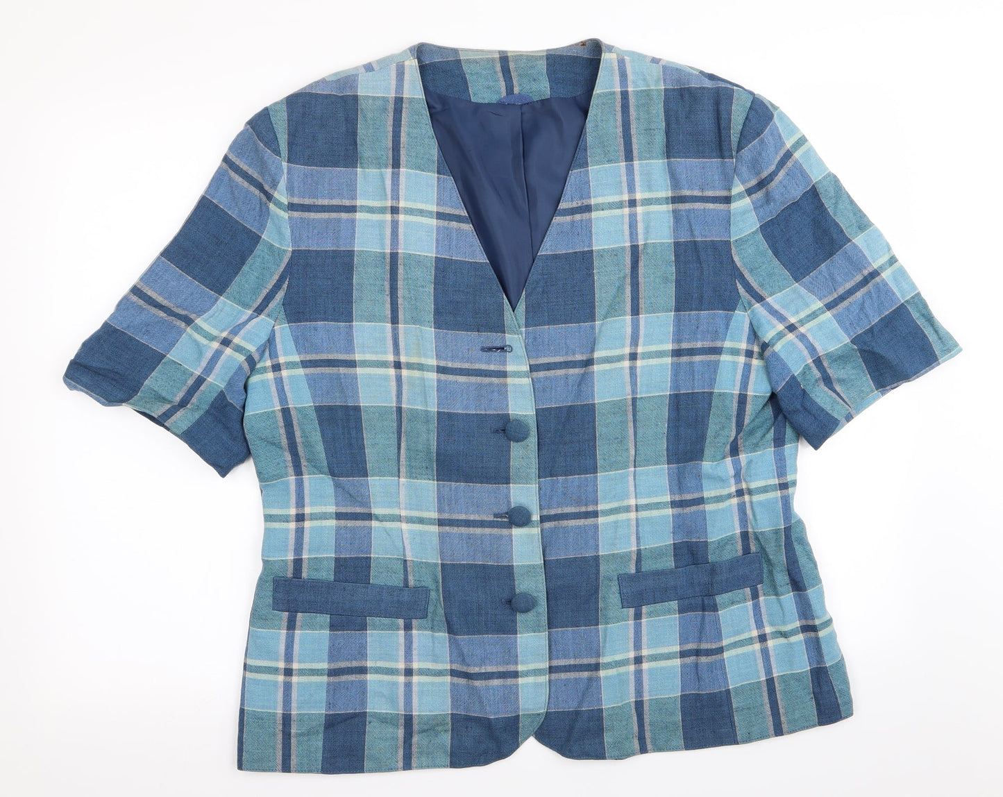 Debenhams Womens Blue Check  Jacket Blazer Size 18