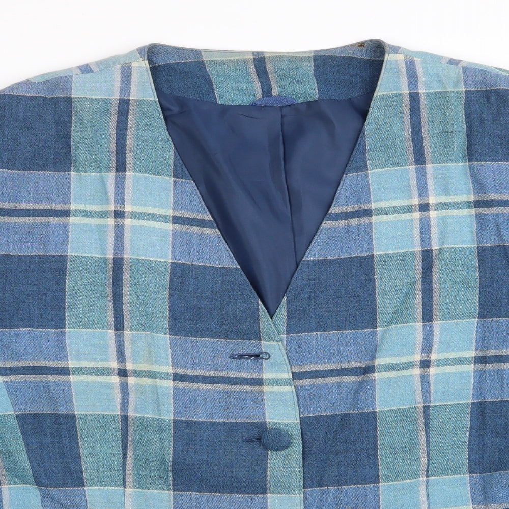 Debenhams Womens Blue Check  Jacket Blazer Size 18