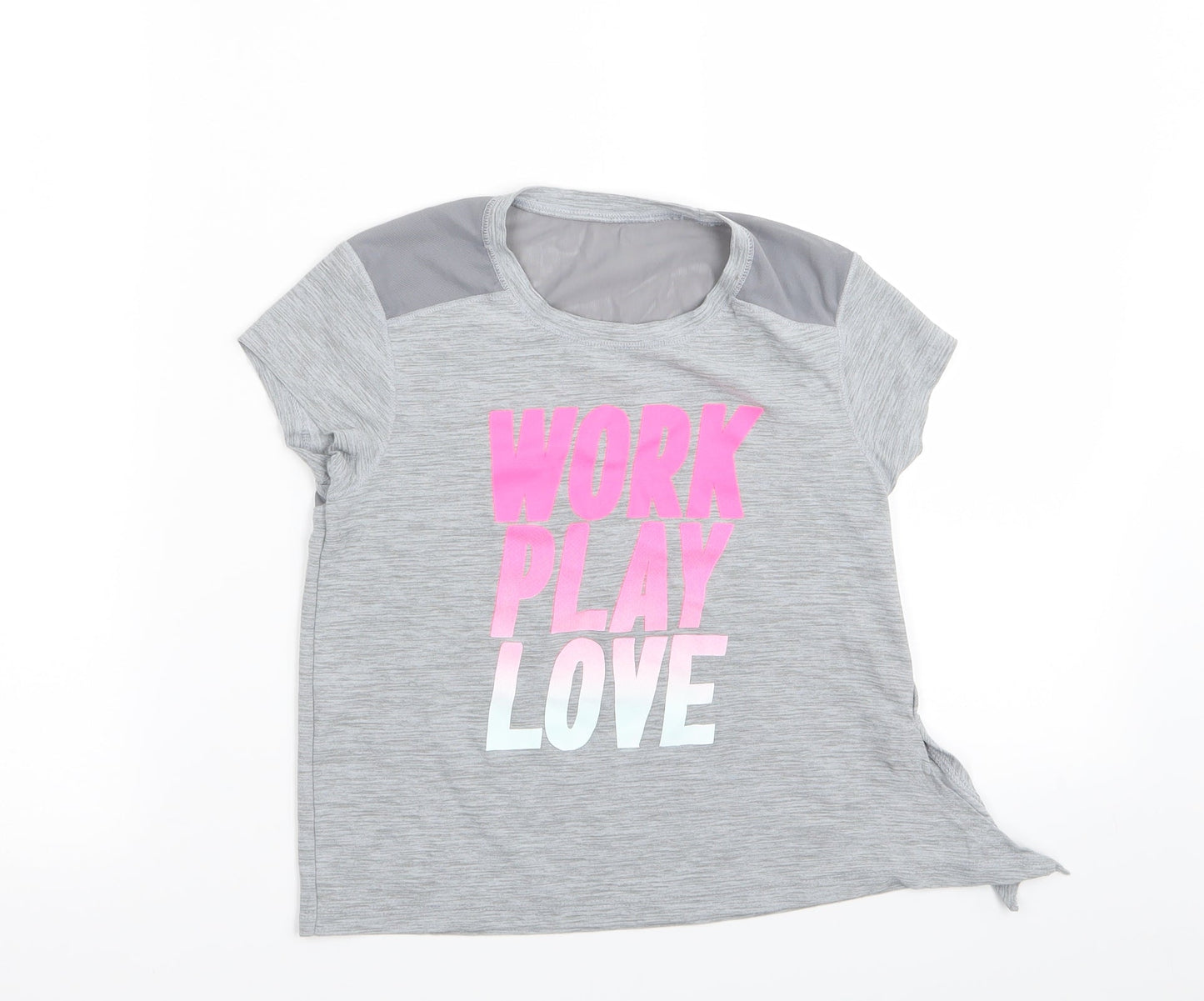 Preworn Girls Grey   Basic T-Shirt Size 6-7 Years