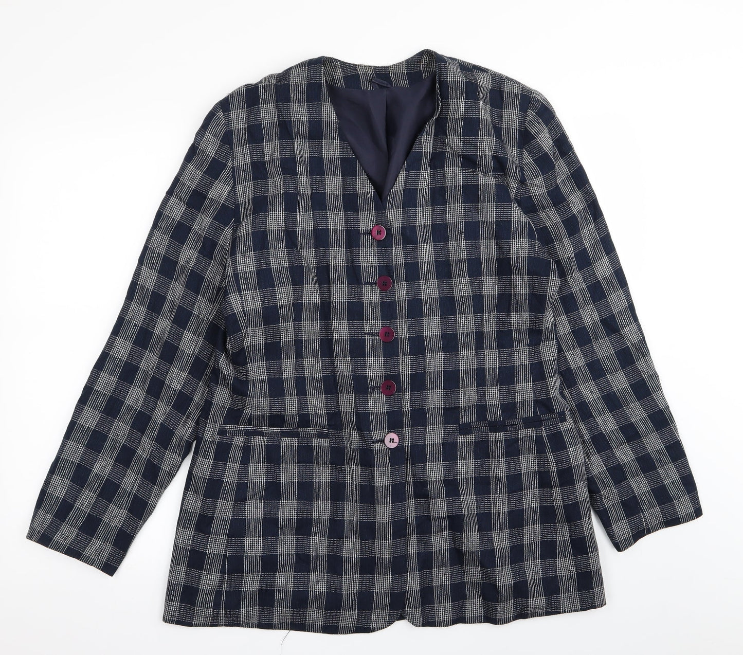 Debenhams Womens Blue Check  Jacket Blazer Size 14