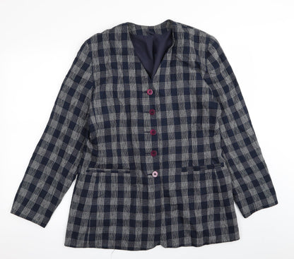 Debenhams Womens Blue Check  Jacket Blazer Size 14