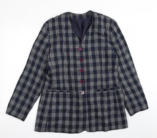 Debenhams Womens Blue Check  Jacket Blazer Size 14