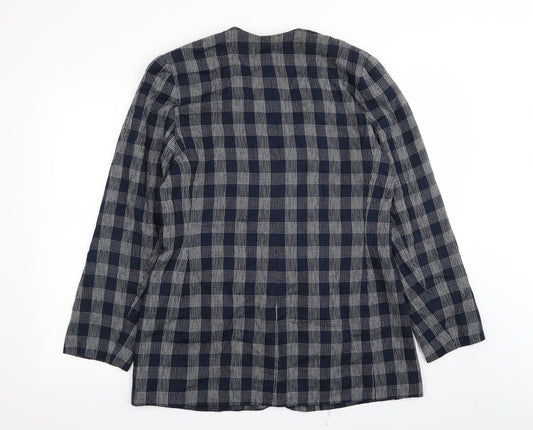 Debenhams Womens Blue Check  Jacket Blazer Size 14