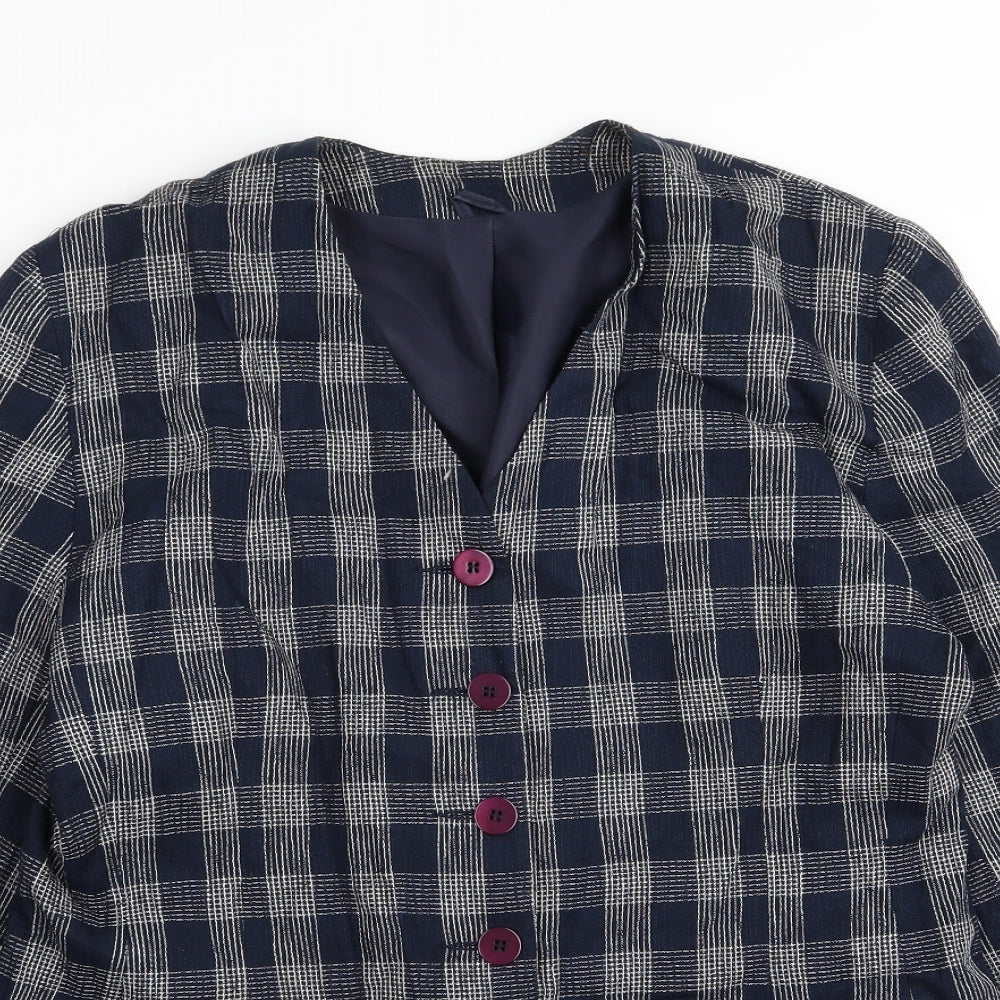 Debenhams Womens Blue Check  Jacket Blazer Size 14