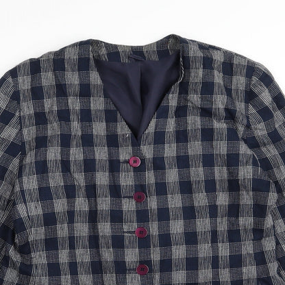 Debenhams Womens Blue Check  Jacket Blazer Size 14