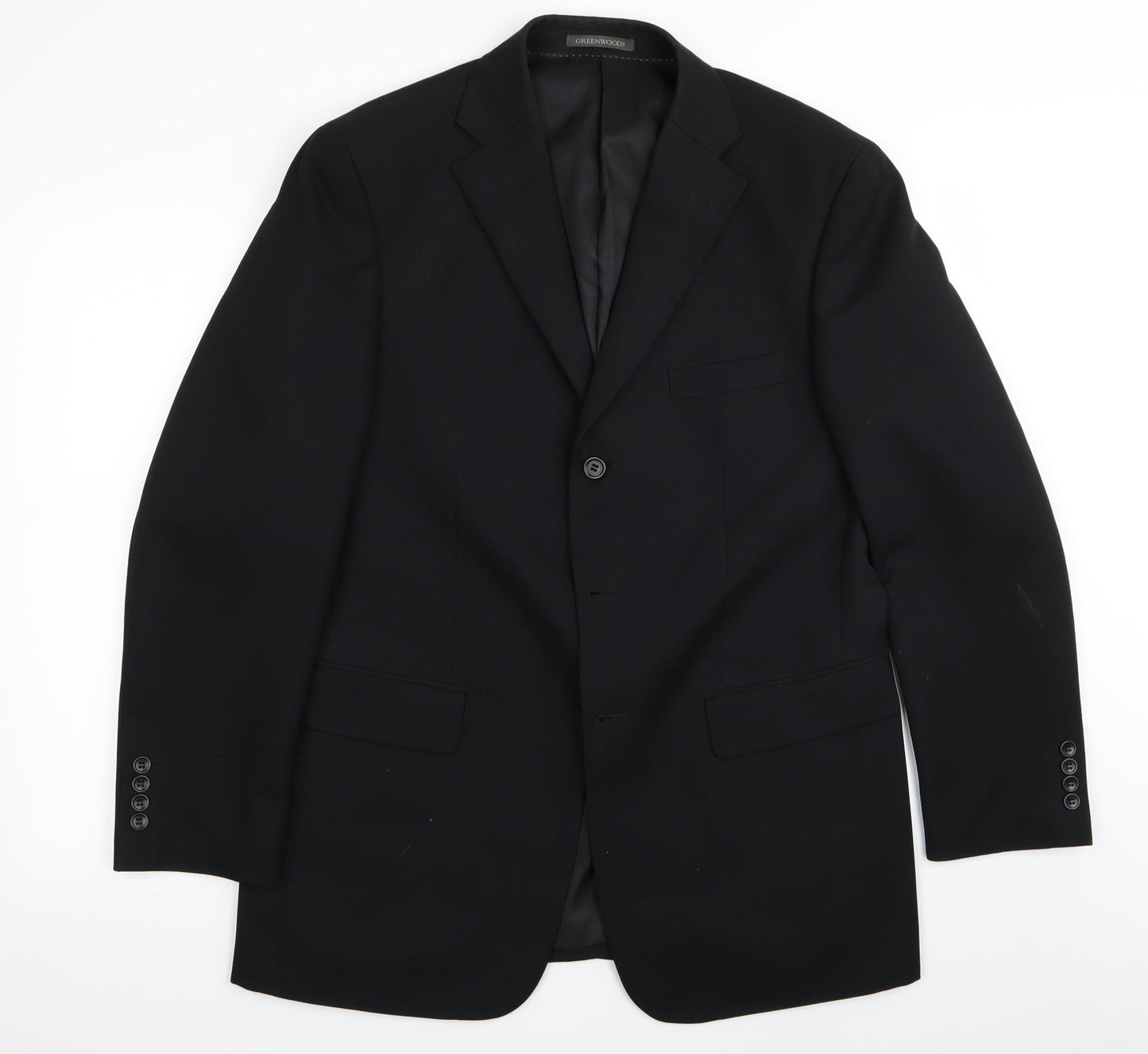 Mens UK Size 40 greenwoods Regular Black Suit Jacket