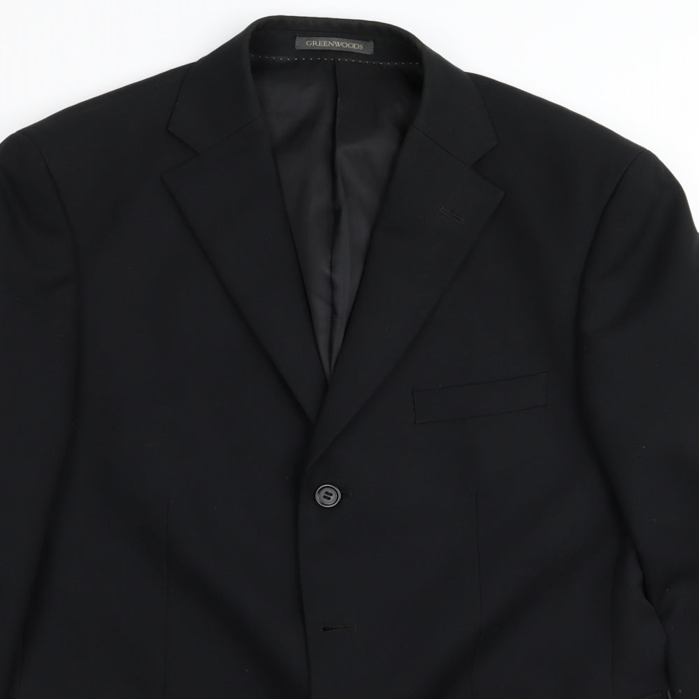 Mens UK Size 40 greenwoods Regular Black Suit Jacket