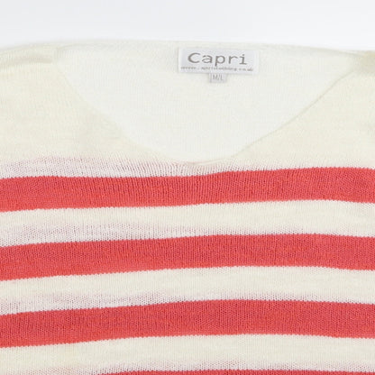 Capri Womens Multicoloured Striped  Pullover Jumper Size M